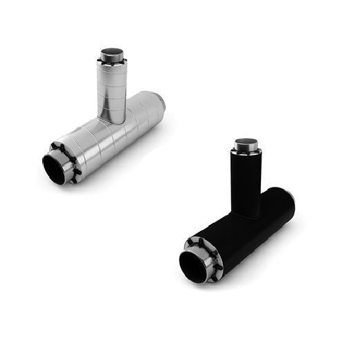 Тройник стальной с шаровым краном воздушника ППУ ОЦ тип 2 09Г2С 32х3х25х25х541х1160 мм ГОСТ 8732-78