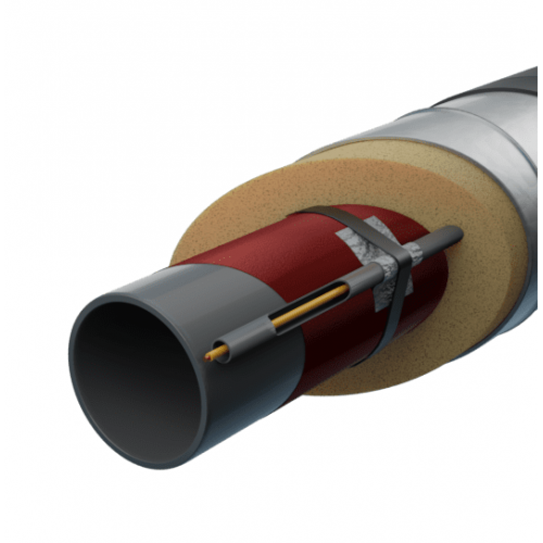 Труба в ППУ изоляции с греющим кабелем оцинкованная тип 2 Ст3сп Ду20 26,8х3,2 мм ГОСТ 3262-75